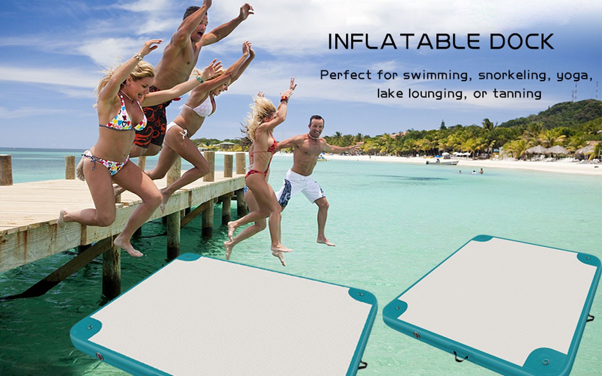 inflatable floating dock platform