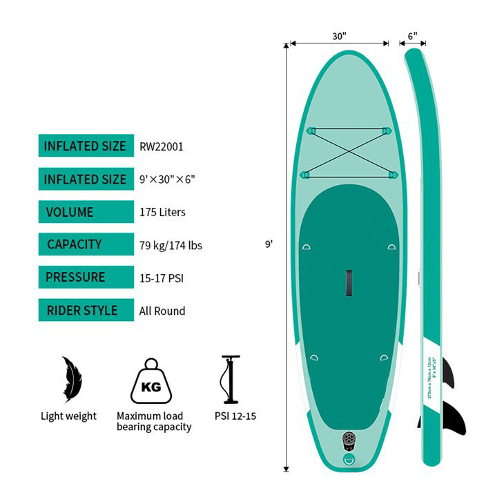 9 ft inflatable paddle board
