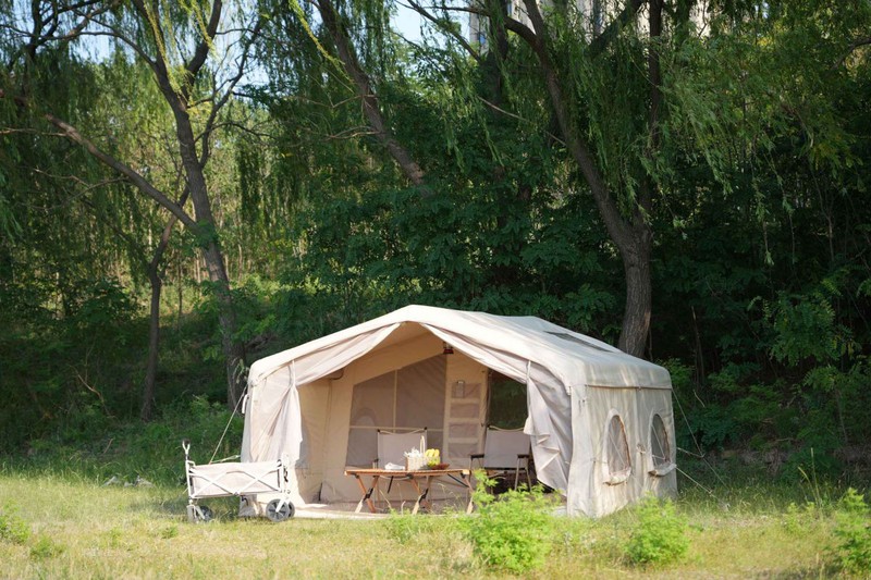 Two room inflatable tent 12